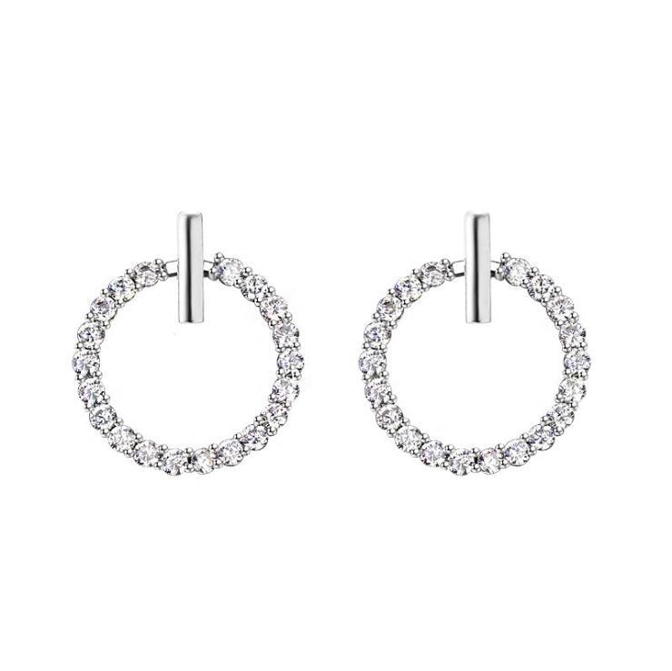 925 Sterling Silver Crystal Rhinestone Stud Earrings