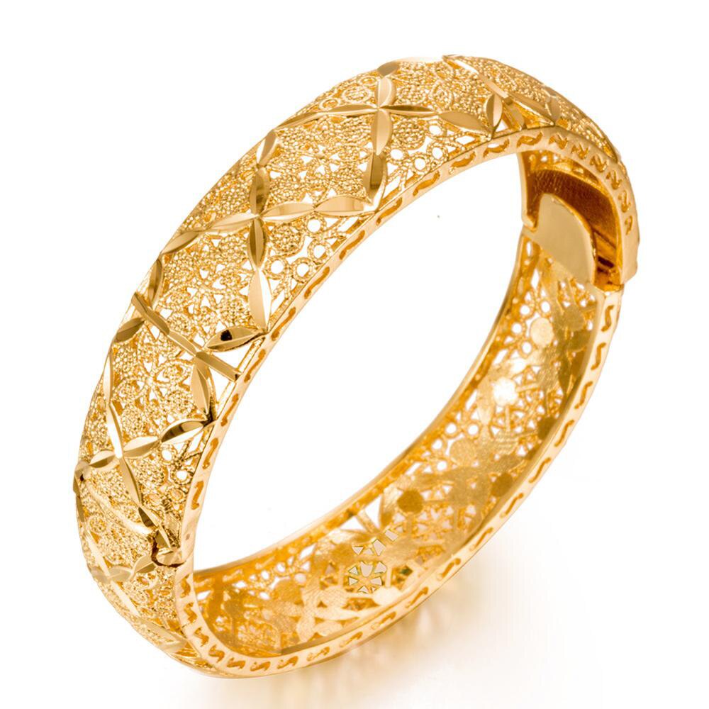 Luxury 24K Gold Color Ethiopian Bangles for Women